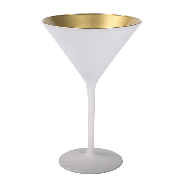 Cocktailschale Glas matt Weiss/Gold 240ml